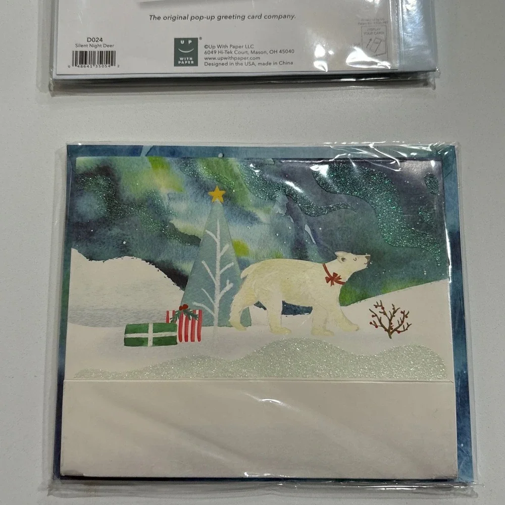 2 Christmas Delighted Shadowbox Cards Up With Paper Light‎ Up Pop Up Greeting